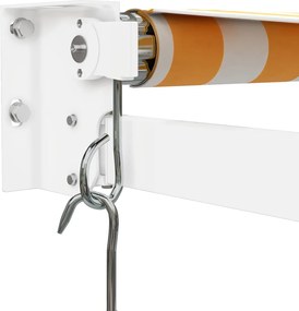 vidaXL Τέντα Πτυσσόμενη Κίτρινη/Λευκή 3 x 2,5 μ. Ύφασμα και Αλουμίνιο