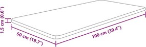 vidaXL Πάγκος Μπάνιου Σκ. Καφέ 100x50x1,5εκ. Επεξ. Μασίφ Ξύλο