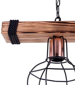Φωτιστικό οροφής PWL-1033 pakoworld Ε27 καρυδί-μαύρο 28.5x15x50εκ