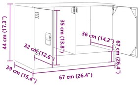 Έπιπλο Τηλεόρασης Ανθρακί 67x39x44 εκ. από Χάλυβα - Ανθρακί