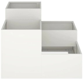 vidaXL Γλάστρα Κήπου Λευκό 100 x 100 x 60 εκ. Ατσάλι