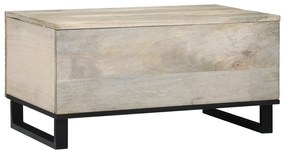 vidaXL Τραπεζάκι σαλονιού Άσπρο, Μαύρο 80 x 50 x 40 cm Σαγκουίνι ξύλο
