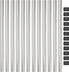 vidaXL Στύλος Περιφράξεων 12 pcs Ασημί 50 cm
