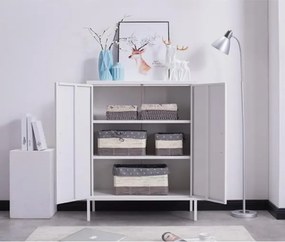Ντουλάπα μεταλλική Nextdeco δίφυλλη λευκή Υ102x80x40εκ.