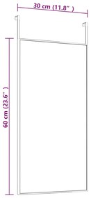 vidaXL Καθρέπτης Πόρτας Μαύρος 30 x 60 εκ. από Γυαλί και Αλουμίνιο