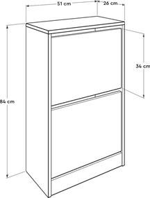 Παπουτσοθήκη Λευκό PIZOR 51x26x84