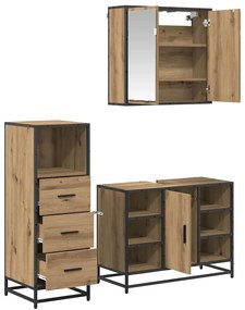 vidaXL Σετ Επίπλων Μπάνιου 3 pcs Artisan Oak Επεξεργασμένο ξύλο