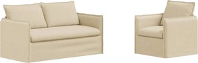 vidaXL Σετ Καναπέ 2 pcs Κρεμ 156 x 82 x 85 εκ Ύφασμα