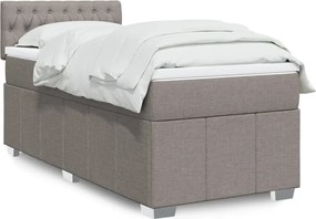 vidaXL Κρεβάτι Boxspring με Στρώμα Taupe 90x190 εκ.Υφασμάτινο