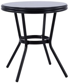Τραπέζι Bamboo Look HM5532.02 Μαύρο Φ70cm
