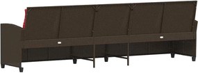 vidaXL Καναπές κήπου 5θέσιος με μαξιλάρια Brown Poly Rattan