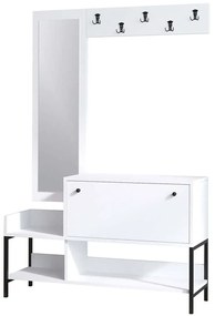 Έπιπλο Εισόδου Nonso 393MRD1276 120x35x70cm White-Black Particle Board, Melamine