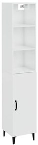 vidaXL Ντουλάπι Γυαλ. Λευκό 34,5 x 34 x 180 εκ. από Επεξεργασμένο Ξύλο