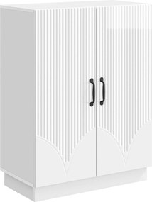 vidaXL Πλαϊνό γραφείο Γυαλιστερό Λευκό 66 x 34,5 x 87 εκ.