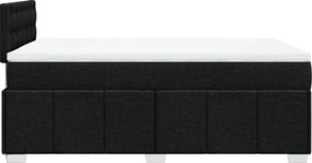 vidaXL Κρεβάτι Boxspring με Στρώμα Μαύρο 120x200 εκ. Υφασμάτινο