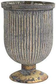 Βάζο 962-225-001 17x24cm Beige-Silver Γυαλί