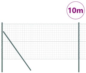 vidaXL Ευρωπαϊκός Φράκτης με 7 Στηρίγματα 1.2x10 μ Γαλβανισμένος Χάλυβας Πράσινος