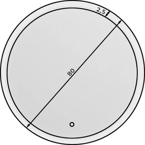 Καθρέπτης Dalia L LED-Διάμετρος: 80 εκ. - 0.00Χ3.00Χ0.00cm