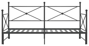 vidaXL Κρεβάτι ημέρας με καρότσα χωρίς στρώμα Μαύρο 100x200 cm Ατσάλι