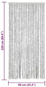 vidaXL Σήτα Εντόμων Γκρι 90 x 220 εκ. από Σενίλ