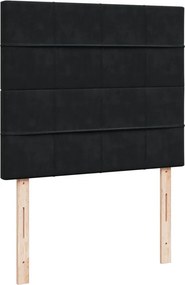 vidaXL Κρεβάτι Boxspring με Στρώμα Μαύρο 120x190 εκ. Βελούδινο