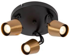 Φωτιστικό Οροφής Lucide 51901-13-02 EMILE Χρυσό Χρώμα (Gold Coloured)|Μαύρο Ματ (Black Mat)