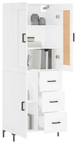 vidaXL Ντουλάπι Λευκό 69,5x34x180 εκ. από Επεξεργασμένο Ξύλο