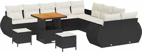vidaXL Σετ Καναπέ Κήπου 13 pcs Μαύρο συνθετικό ρατάν
