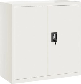 vidaXL Αρχειοθήκη Λευκή 90 x 40 x 130 εκ. από Ατσάλι
