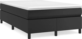 vidaXL Κρεβάτι Boxspring με Στρώμα Μαύρο 120x190εκ.από Συνθετικό Δέρμα