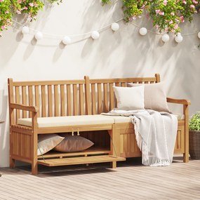 vidaXL Πάγκος Αποθήκευσης Κήπου Καφέ 180 x 60 x 90 εκ Μασίφ ξύλο teak