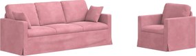 vidaXL Καναπές 2 pcs Ροζ