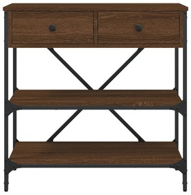 vidaXL Τραπέζι Κονσόλα Καφέ Δρυς 75x34,5x75 εκ. Επεξεργασμένο Ξύλο