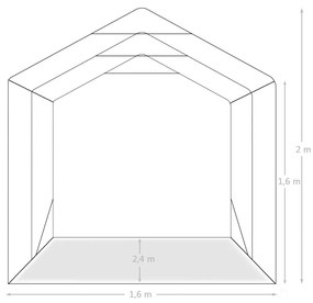VidaXL Κιόσκι Γκαράζ Πράσινο 1,6 x 2,4 μ. από PVC