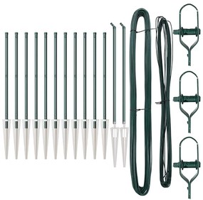 vidaXL Στύλος Περιφράξεων 13 pcs Πράσινο Ατσάλι