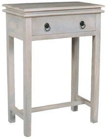 MAISON CONSOLE Έπιπλο Κονσόλα 1 Συρτάρι, Ξύλο Mango Antique Άσπρο