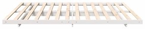 vidaXL Κρεβάτι δαπέδου Λευκό 200 x 220 cm Μασίφ ξύλο πεύκου