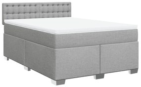 ΚΡΕΒΑΤΙ BOXSPRING ΜΕ ΣΤΡΩΜΑ ΑΝΟΙΧΤΟ ΓΚΡΙ 140X190 ΕΚ. ΥΦΑΣΜΑΤΙΝΟ 3288197