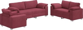 vidaXL Καναπές 3 pcs Κόκκινο Άνεμο 219 x 80 x 82 εκ