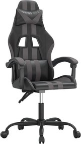 vidaXL Καρέκλα Gaming Μαύρο/Γκρι από Συνθετικό Δέρμα
