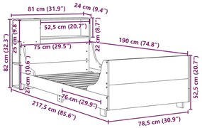 ΣΚΕΛΕΤΟΣ ΚΡΕΒ. ΧΩΡΙΣ ΣΤΡΩΜΑ ΚΑΦΕ ΚΕΡΙΟΥ 75X190 ΕΚ ΜΑΣΙΦ ΠΕΥΚΟ 3323793