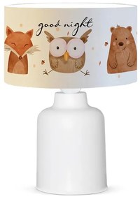 Παιδικό φωτιστικό επιτραπέζιο PWL-1099 Ε27 κεραμιδί-λευκό-γκρι Φ24x32εκ 24x24x32 εκ.