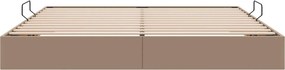 vidaXL Κρεβάτι Οθωμανικού Τύπου Καπουτσίνο 200 x 200 cm Τεχνητό Δέρμα