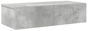 Ράφι τοίχου με συρτάρια Γκρι μπετόν 60x26,5x15 cm Ξύλο μηχανής 859971