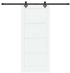 vidaXL Συρόμενη Πόρτα Λευκό και μαύρο 86 x 198.5 cm