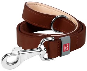 Natural leather dog leash WAUDOG W. 20mm, lgth. 122cm brown