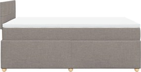 vidaXL Κρεβάτι Boxspring με Στρώμα Taupe 120x190 εκ. Υφασμάτινο