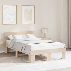vidaXL Σκελετός Κρεβατιού Καφέ 120 x 200 cm Μασίφ ξύλο πεύκου