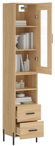 vidaXL Μπουφές Sonoma δρυς 34,5 x 34 x 180 εκ. από Επεξεργασμένο Ξύλο