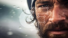 Intra Συλλεκτικό Ξύλινο Παζλ Plywood 4mm - Γενειοφόρος άνδρας που στέκεται στη βροχή Σε Ξύλινο Κουτί - Διαστάσεις Puzzle: 10x10 cm – 25 κομμάτια